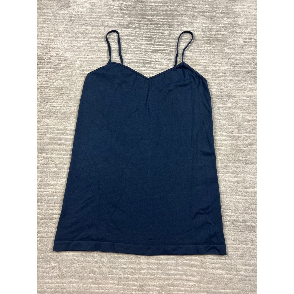 Blu Chic Lounge Camisole Women M/L Navy Blue Seamless V-Neck Adjustable Straps